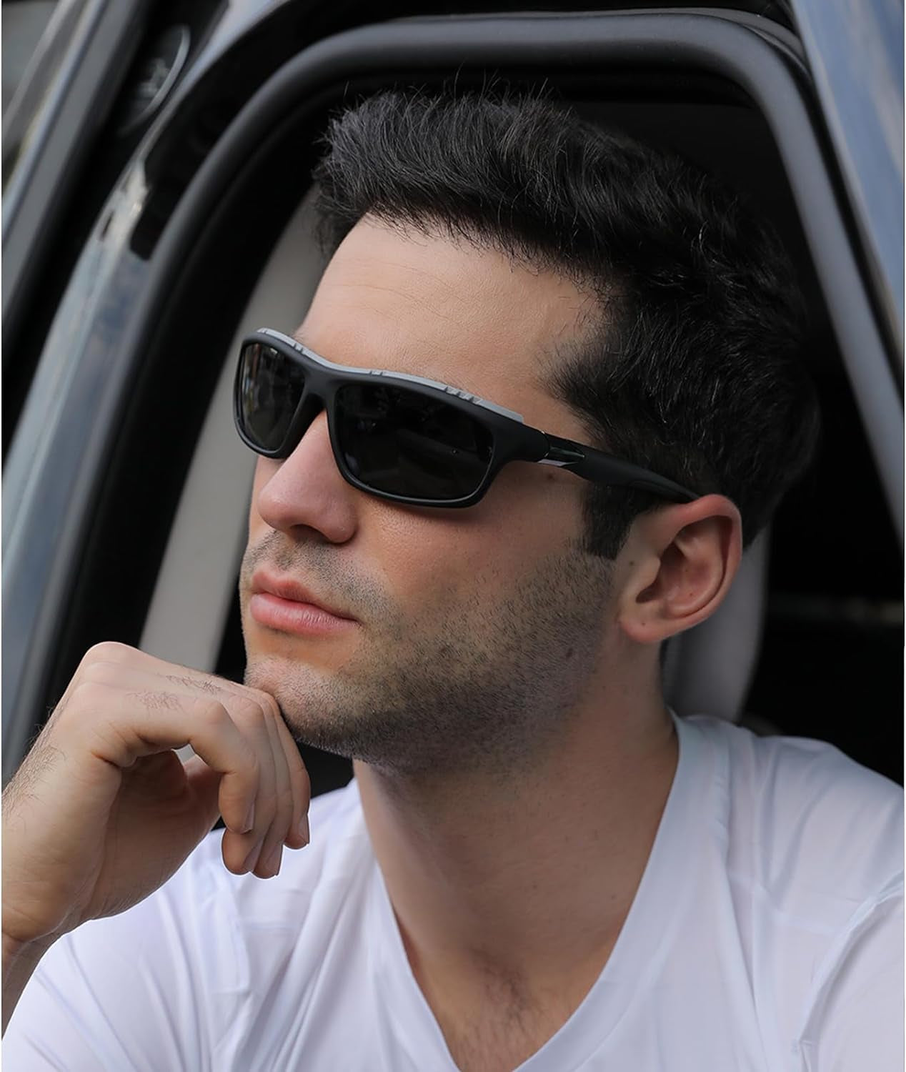 Men's Polarized Sports Sunglasses with 100% UV Protection for Driving, Fishing, Running, and Cycling