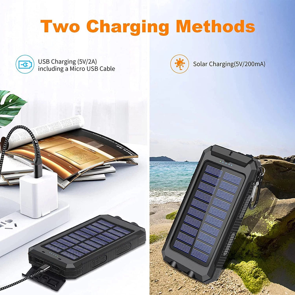 20,000mAh Solar Charger (Black) - Exclusive Availability at -US Store for Genuine Product