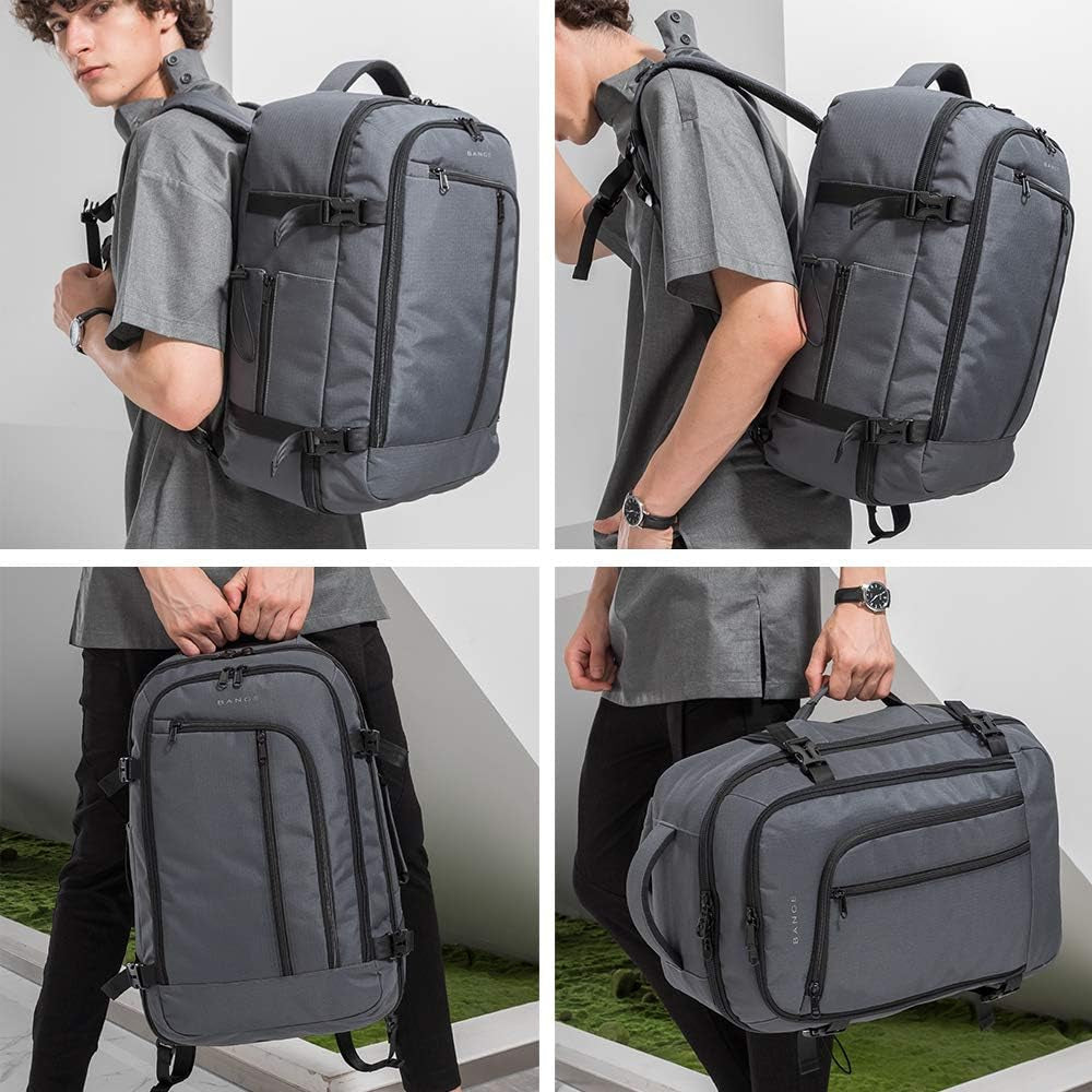 40-Liter FAA Flight Approved Travel Overnight Weekender Backpack in Grey