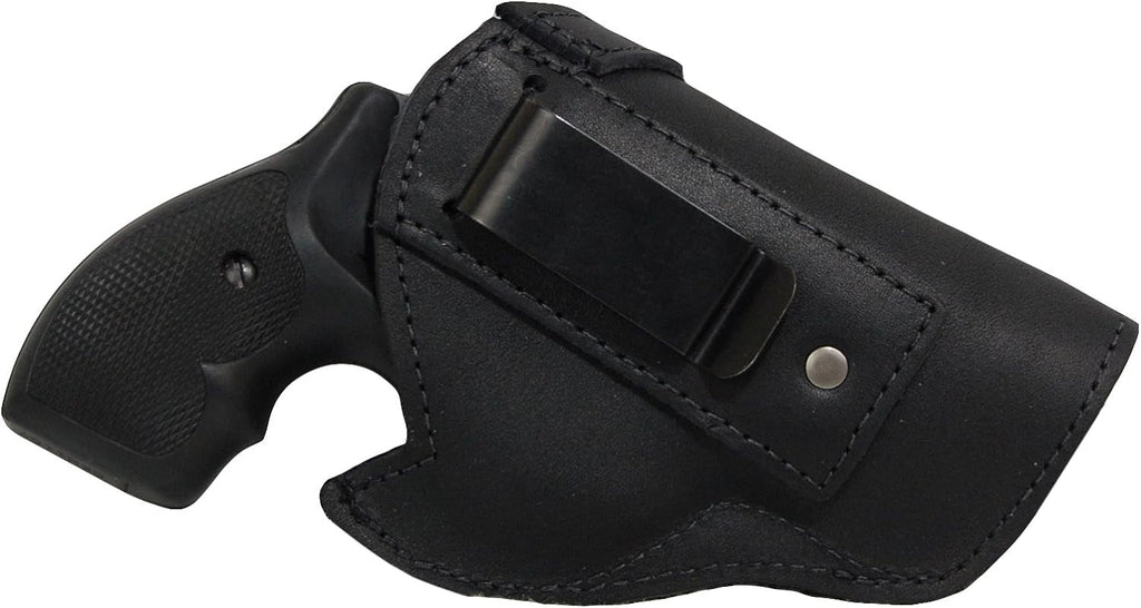 Black Leather Inside-the-Waistband Holster for 2 Snub Nose .38/.357 Revolvers