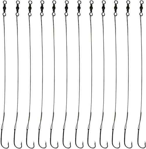 20-Piece Wire Leader Hook Rigs with Baitholder Fishing Hook and Nylon Coated Fishing Wire Leader