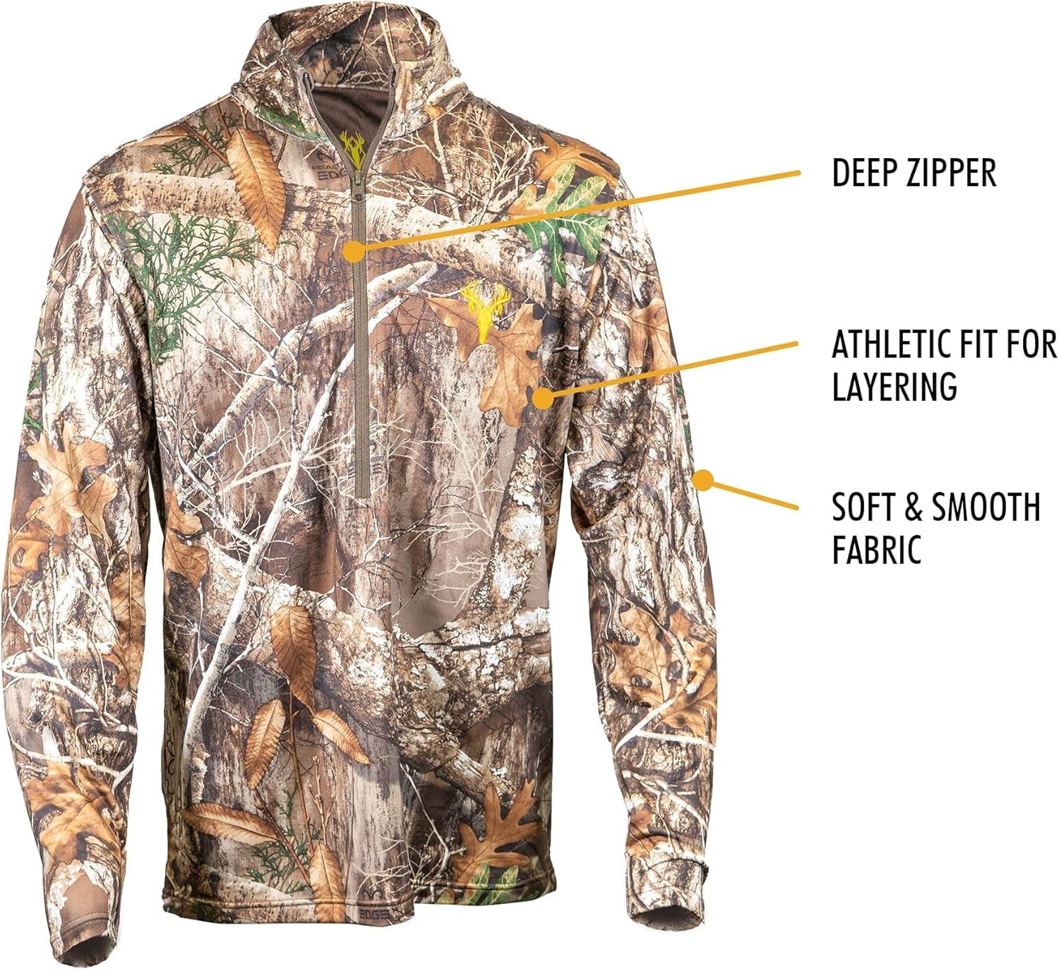 Men's Camouflage 1/4 Zip Performance Shirt