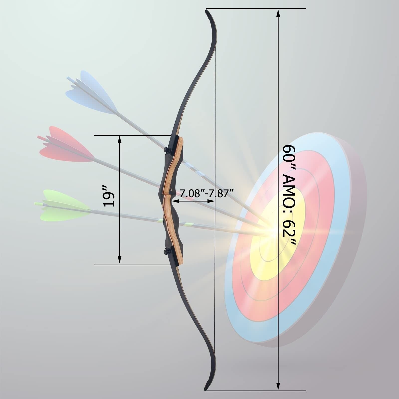 62 Takedown Recurve Bow for Adult Archery Competition - Right Handed