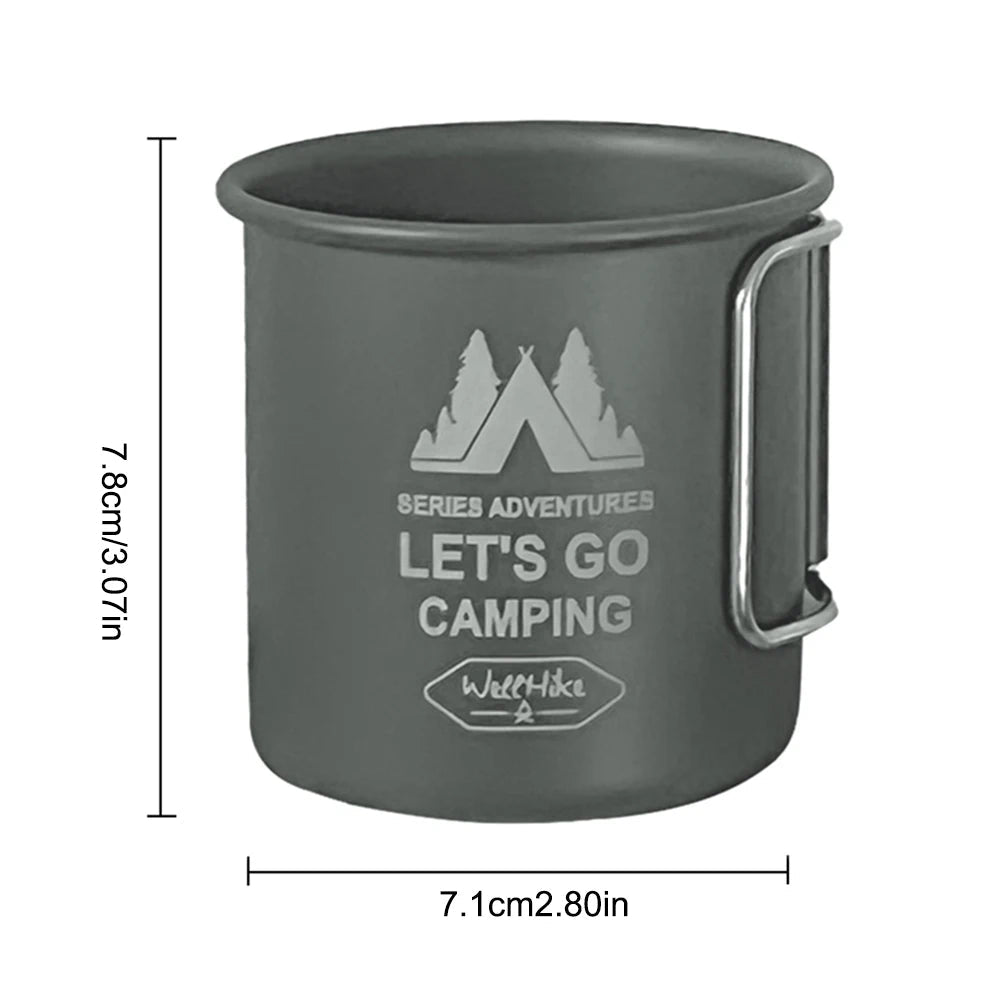 Aluminium Alloy Folding Camping Mug - 300ML Ultra-Light Travel Water Cup