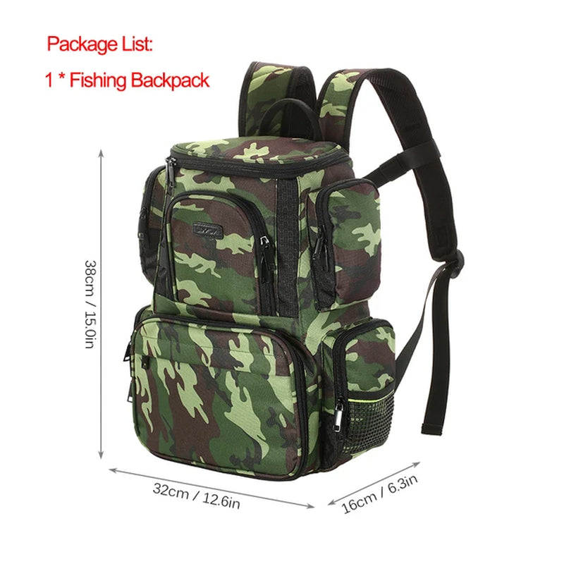 Lixada Waterproof Fishing Backpack with Adjustable Straps and Tackle Storage Bag + Tackle Boxes
