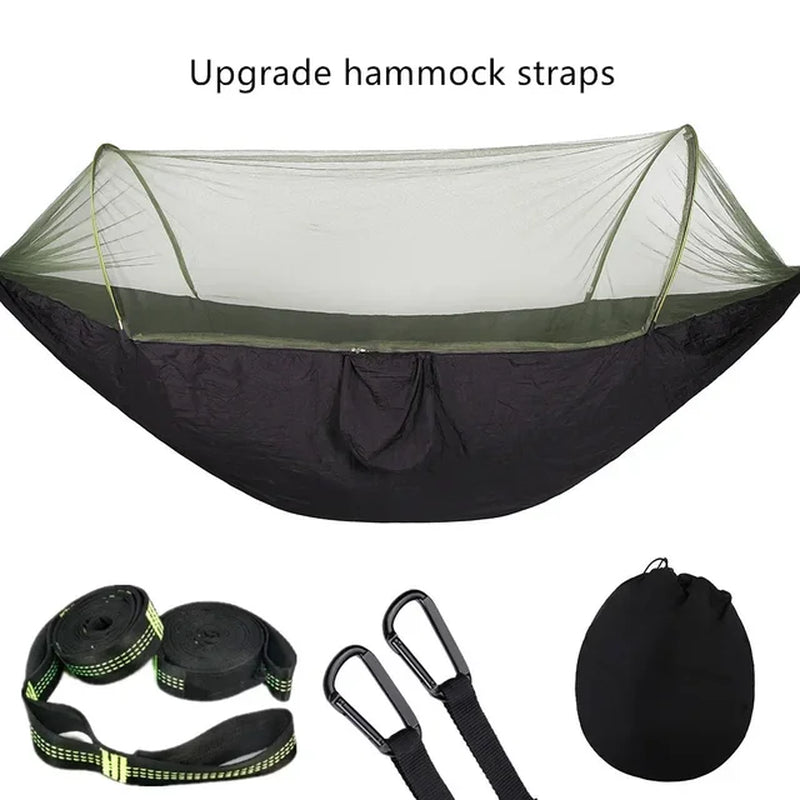 2023 Portable Camping Hammock with Mosquito Net and Pop-Up Light
