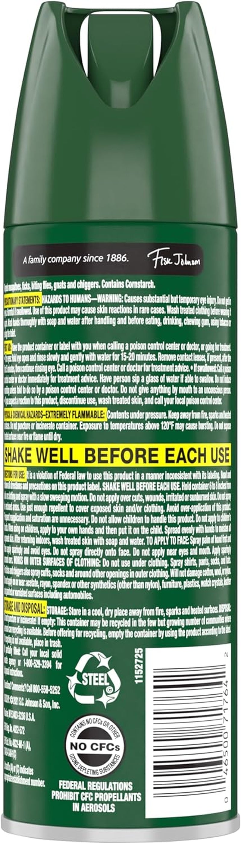 OFF! Deep Woods Insect Repellent Aerosol, Dry, Non-Greasy Formula, Bug Spray with Long Lasting Protection from Mosquitoes, 4 Oz, 2 Count