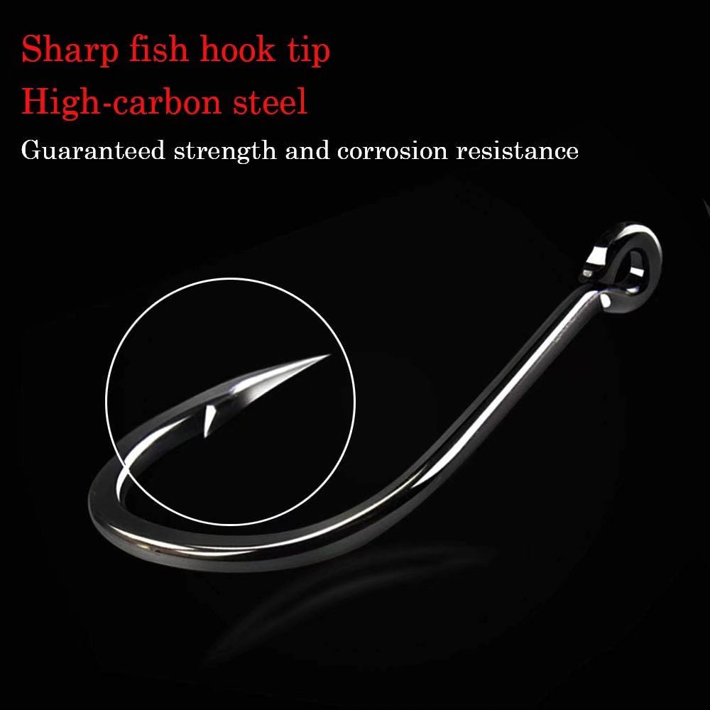 500Pcs High Carbon Steel Fishing Hooks Set with Sharp Jig Bait, Sizes #5 to #14