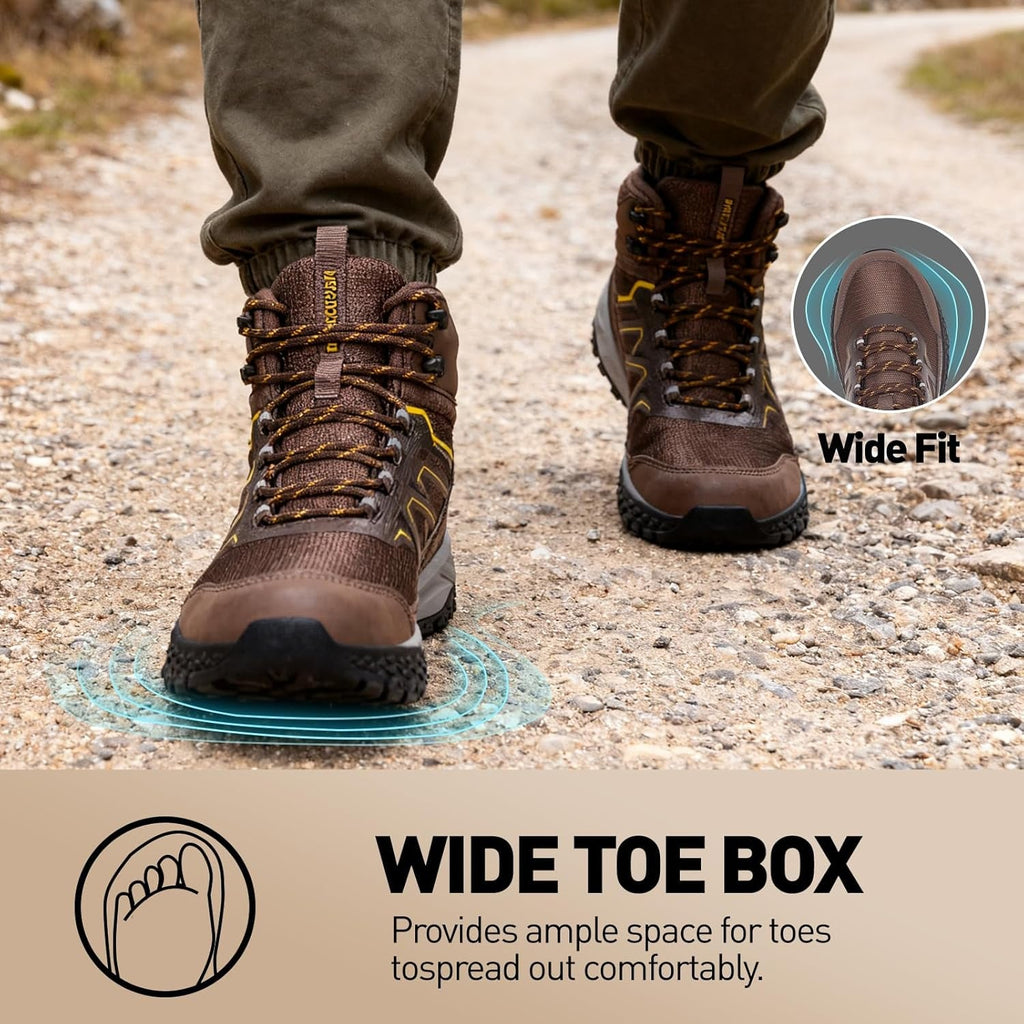 Men'S Waterproof Hiking Boots - Trekking Shoes for Men, Outdoor Camping Mountaineering Backpacking Boots, All Terrain Hiking Trail Shoes