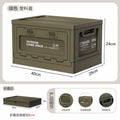Outdoor Camping Storage Box with Trunk Organizer, Folding Bench, and Chopping Board