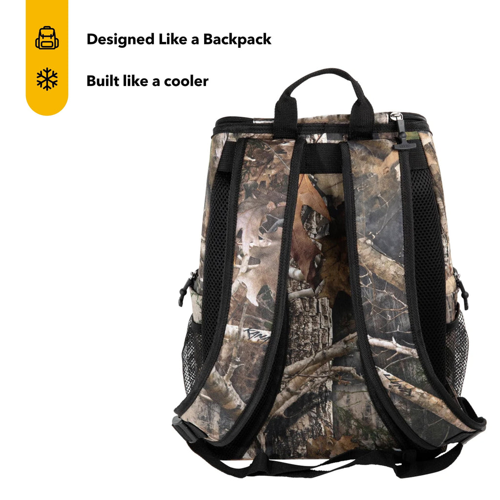 Lightweight Insulated Cooler Backpack with 15-Can Capacity and Additional Storage Pockets - Kanati Camo