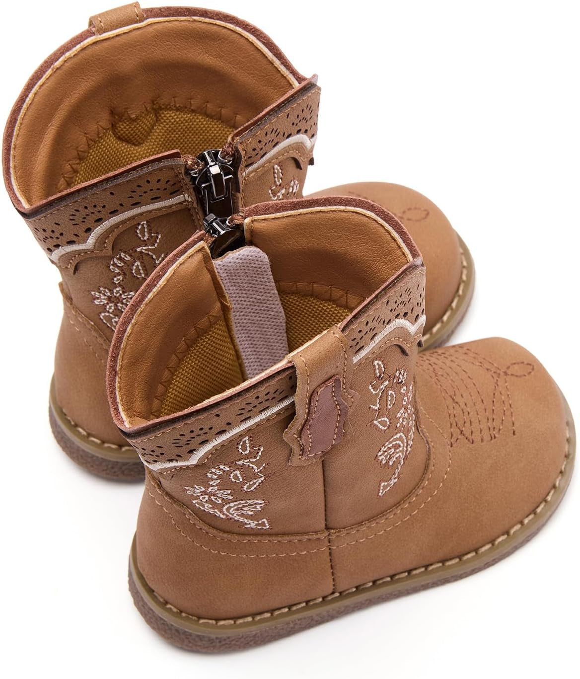 Bmcitybm Baby Cowboy Cowgirl Boots Infant Western Boots Toddler Boys Girls round Toe Riding Mid Calf Boots All Seasons for 6 9 12 18 24 Months
