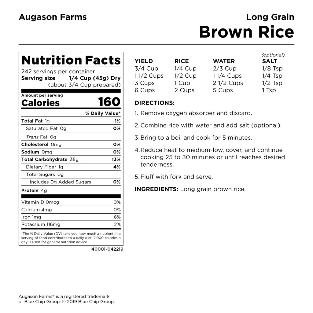 Emergency Food Storage Pail - Long Grain Brown Rice