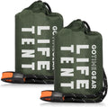 2-Person Mylar Emergency Shelter Tube Tent with Paracord and Emergency Whistle for All-Weather Camping, Hiking, and Survival