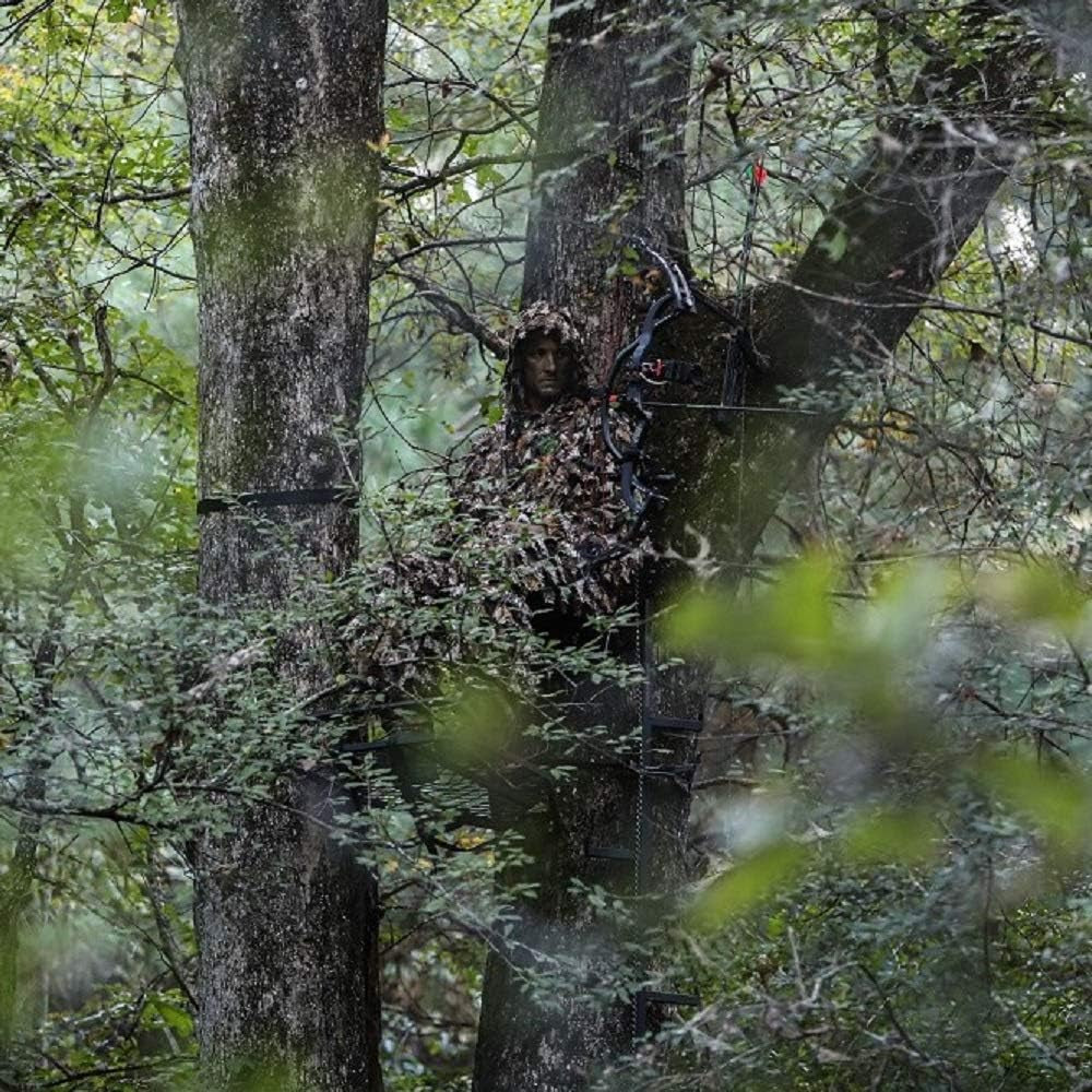 3D Leafy Ghillie Suit with Over 1,000 Laser-Cut Leaves - Lightweight and Breathable Camouflage for Hunting, Paintball, and Airsoft