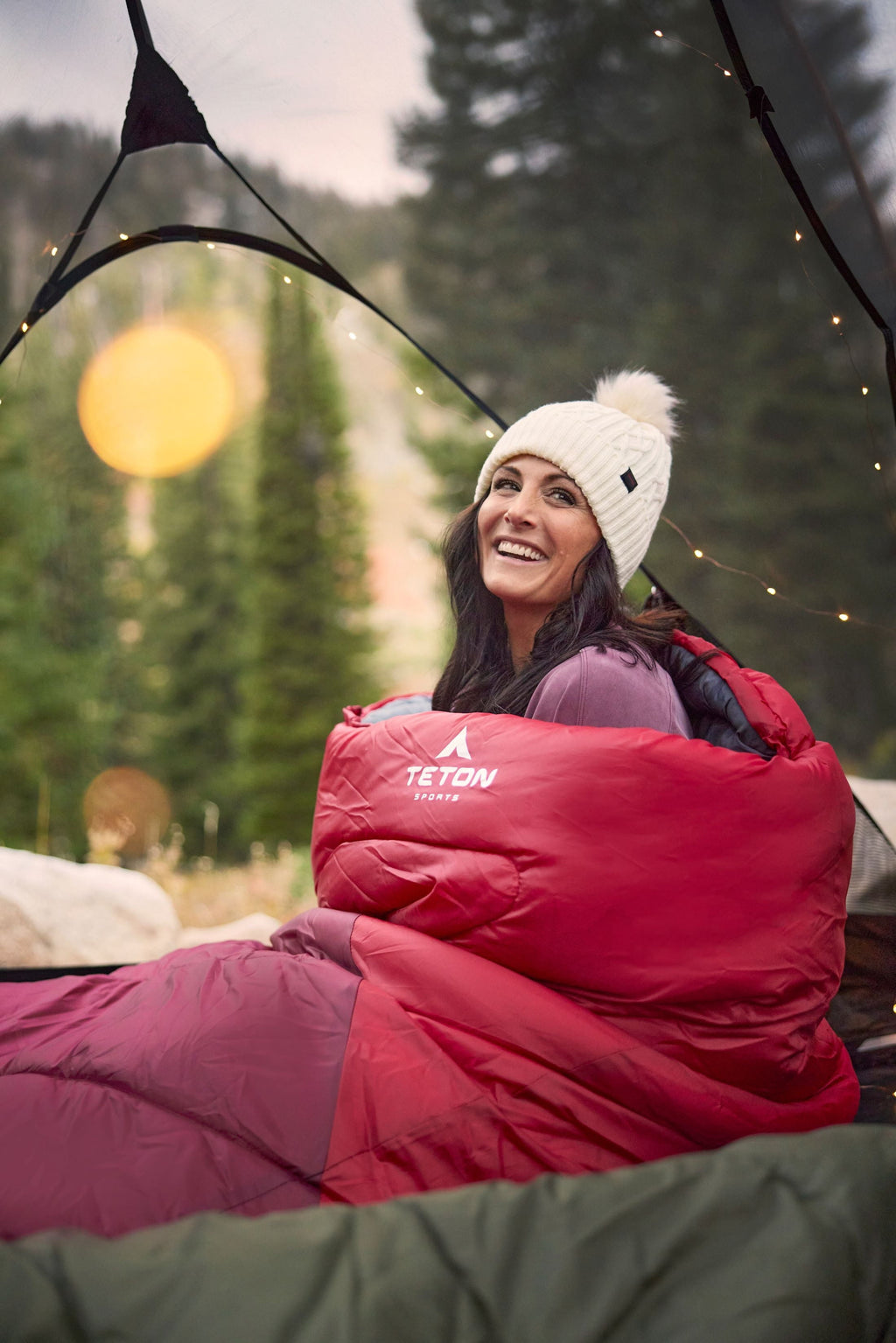 Celsius XL 0°F Sleeping Bag – Cold‑Weather Oversized Sleeping Bag with Mummy Hood, Draft Tubes & Compression Sack, Fits Adults up to 6'6" – Ruby Red