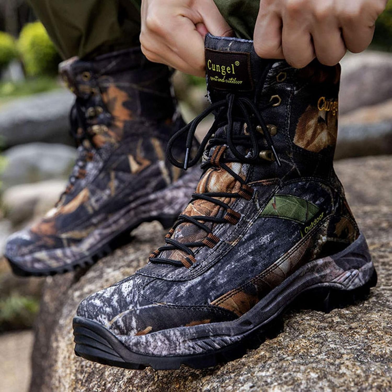 Men's Waterproof Camo Hunting Boots: Anti-Slip, Lightweight, and Durable Outdoor Hiking Shoes