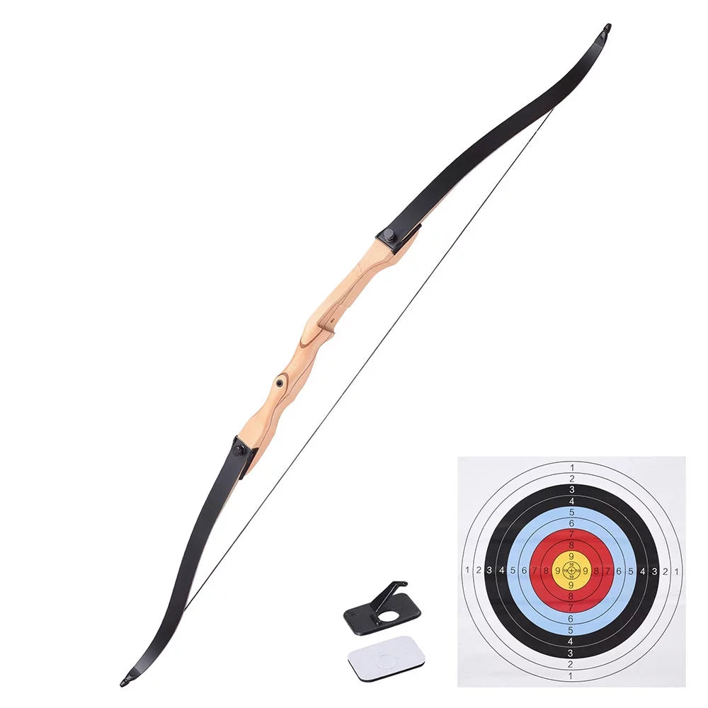 65 Hunting Takedown Recurve Bow - Right Hand, 30lbs Draw Weight - Traditional Archery Long Bow for Outdoor Use