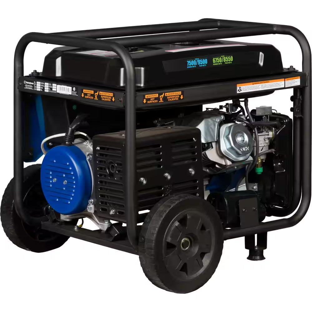 9,500/7,500-Watt Dual Fuel Gas and Propane Powered Portable Generator with Remote Electric Start, 30A 120/240V Outlet