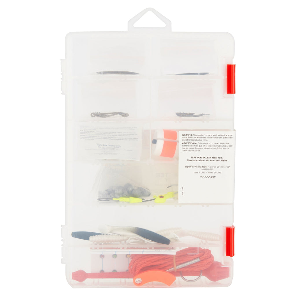 Clear Small South Coastal Saltwater Fishing Tackle Box Kit
