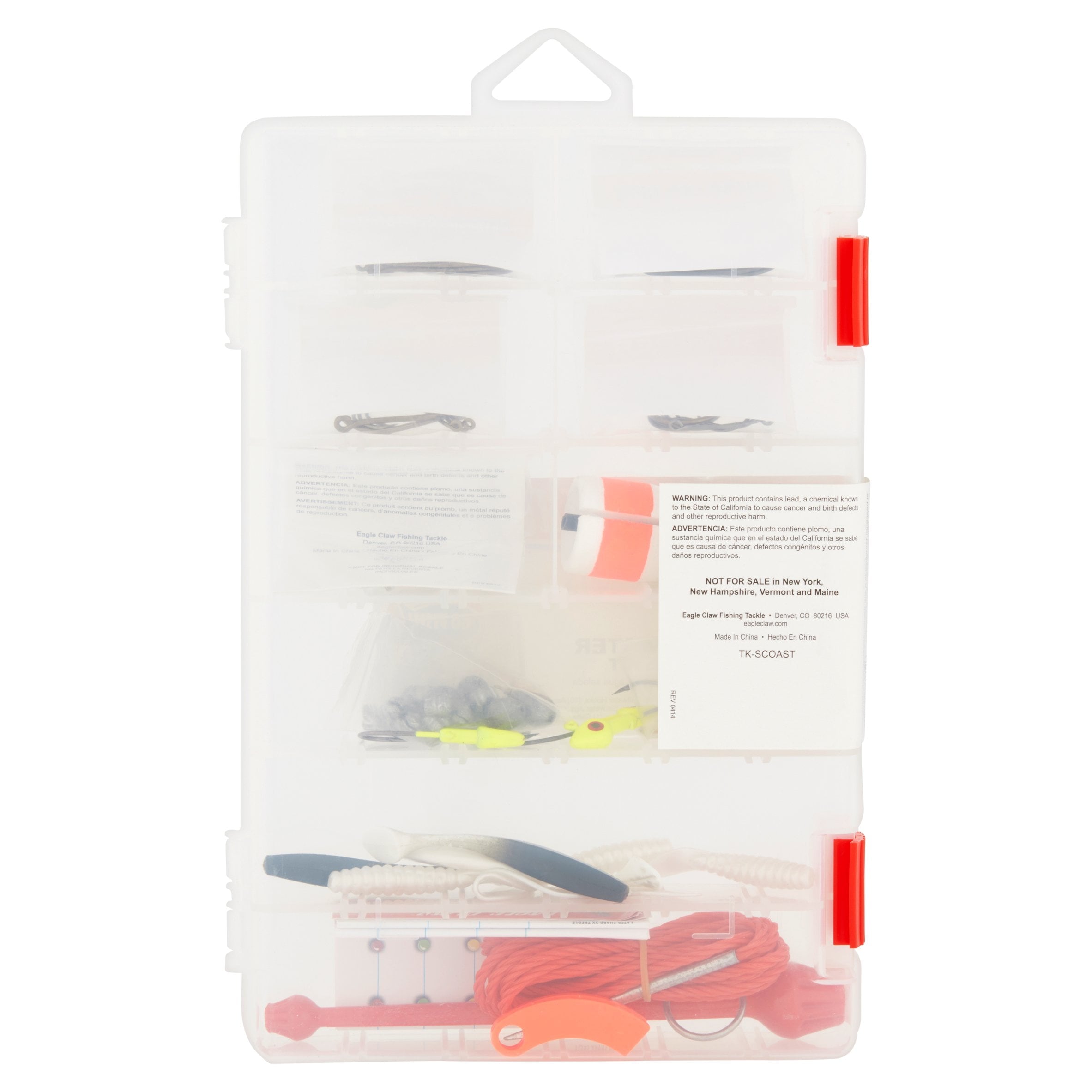Clear Small South Coastal Saltwater Fishing Tackle Box Kit