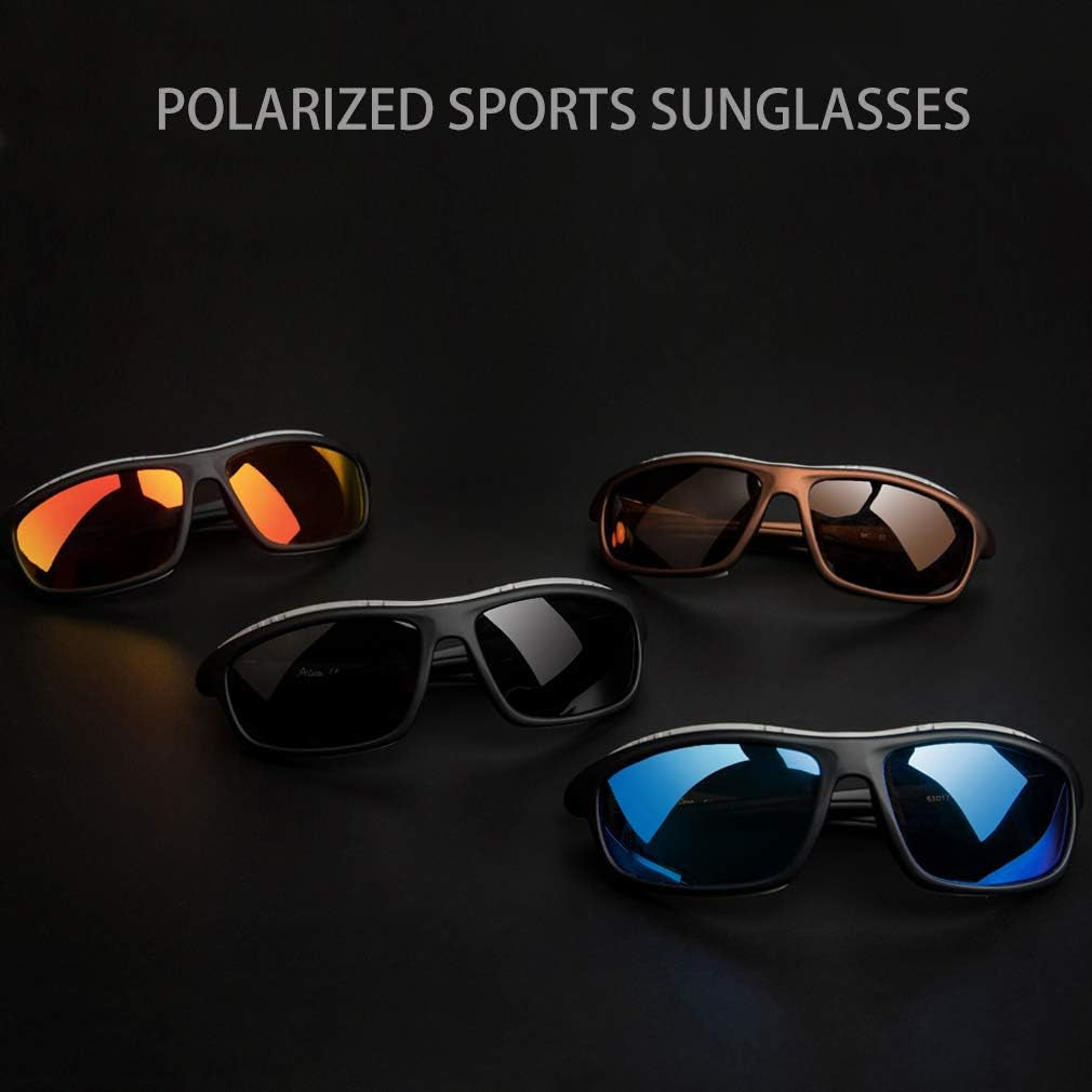 Men's Polarized Sports Sunglasses with 100% UV Protection for Driving, Fishing, Running, and Cycling