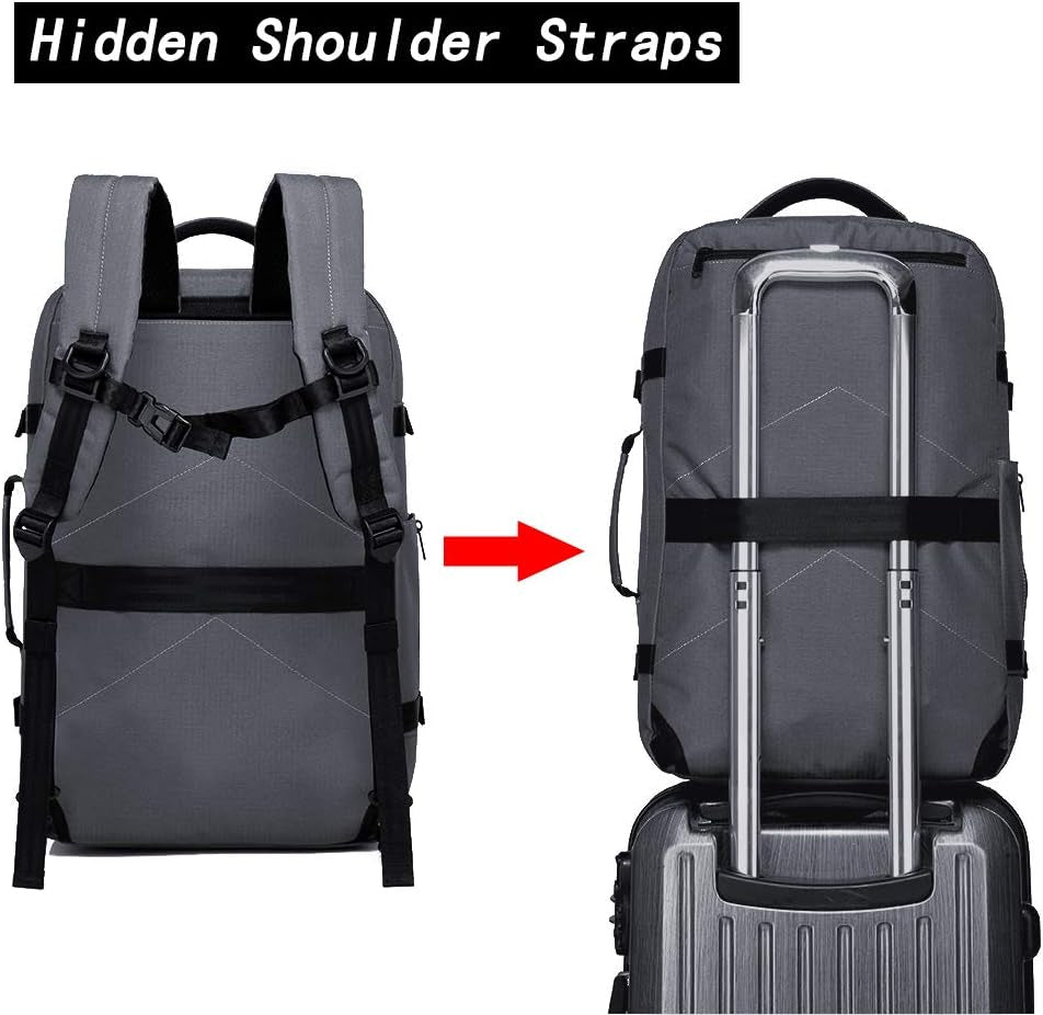 40-Liter FAA Flight Approved Travel Overnight Weekender Backpack in Grey