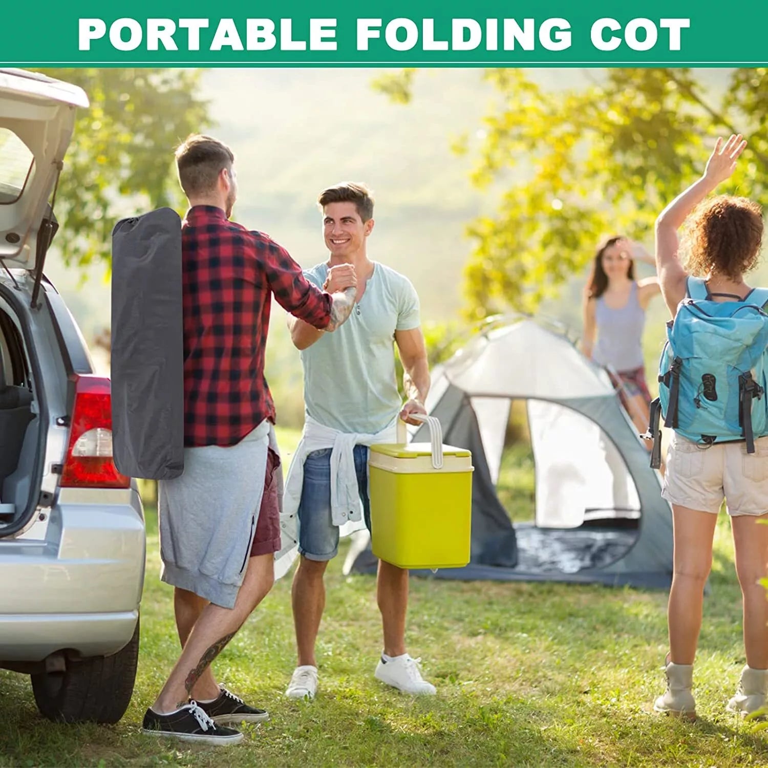 Heavy-Duty Camping Cot with Mattress – Portable Folding Outdoor Bed for Adults & Kids