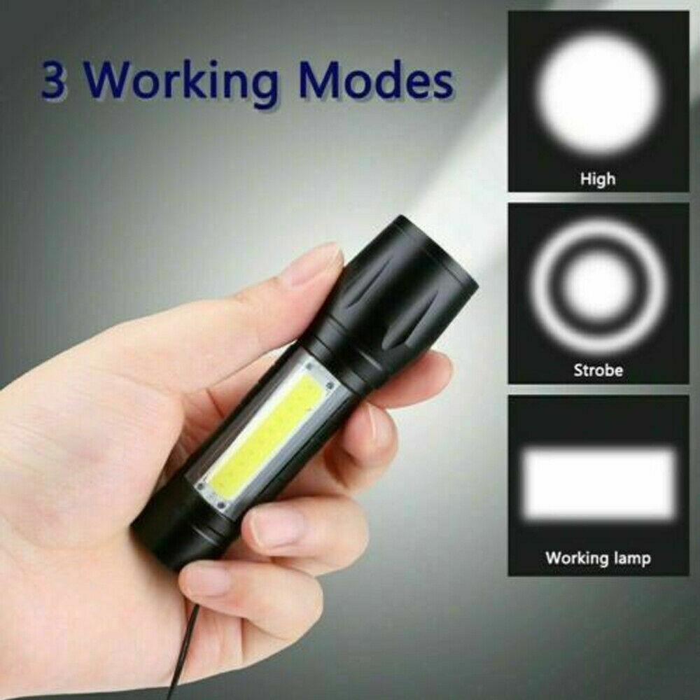 Mini Tactical Flashlight – 900 Lumen USB Rechargeable High Power EDC Camping & Emergency Torch | MilitaryKart