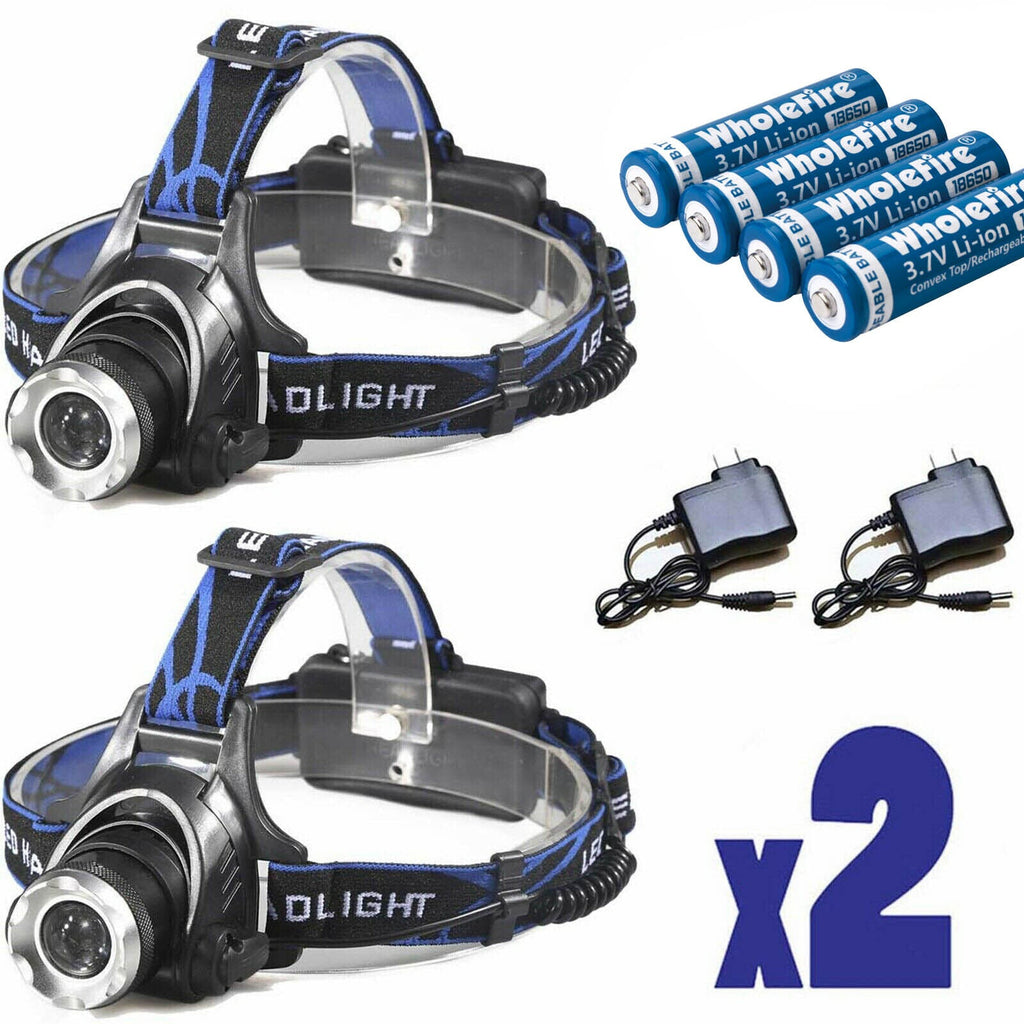 Ultra-Bright Rechargeable LED Headlamp – Waterproof, Adjustable Zoom, Hands-Free Outdoor Light