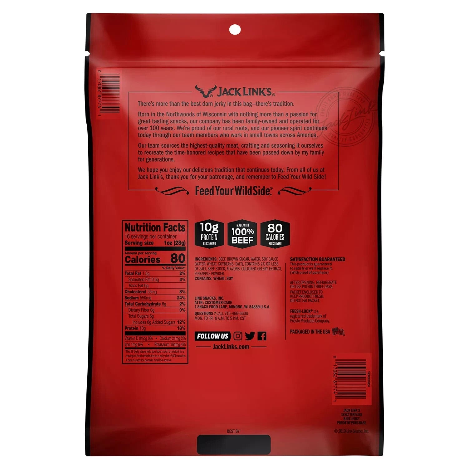 Jack Link's Beef Jerky, Teriyaki 16 oz