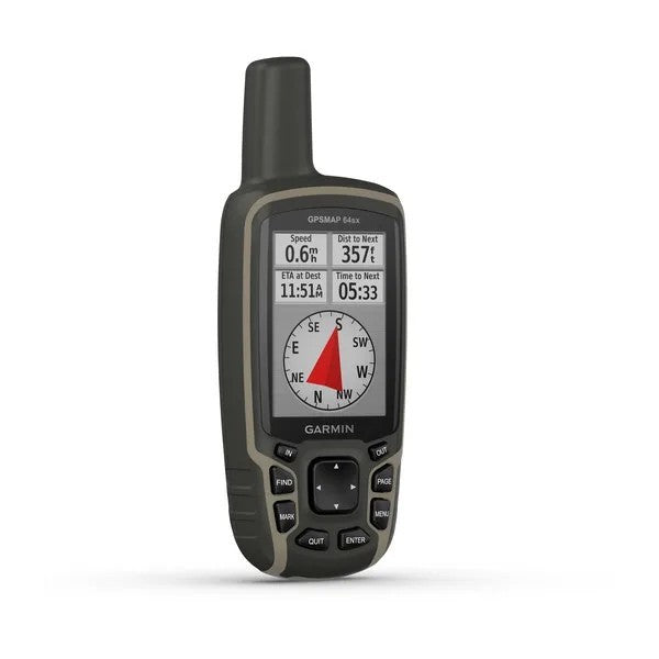 Garmin 010-02258-10 GPSMAP 64Sx, Handheld GPS with Altimeter and Compass, Preloaded with Topoactive Maps, Black/Tan