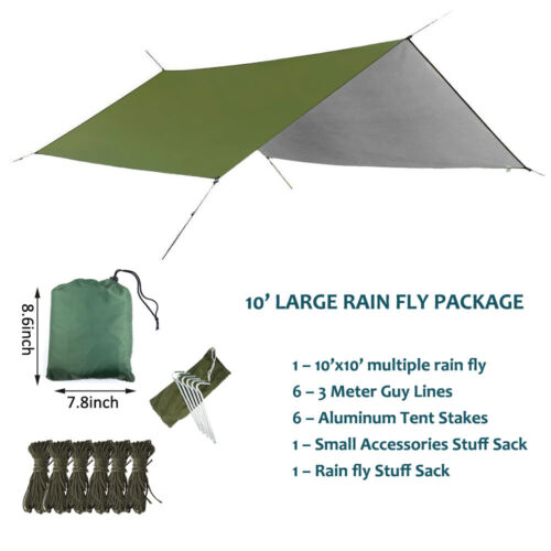 Camping Hammock Kit With Mosquito Net Under Quilt Blanket Rainfly Cover Tarp Fall