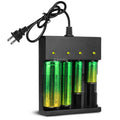 Universal Smart Charger – 4 Bay USB/DC Charger for 18650, 26650 & Li-ion Rechargeable Batteries