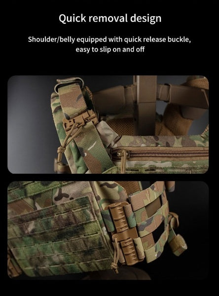 Tactical Vest with MOLLE System – Military Combat Plate Carrier (Adjustable, Breathable)
